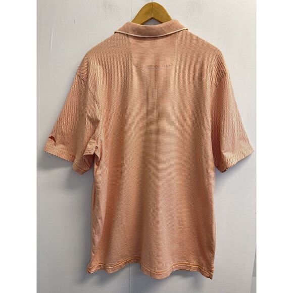 Tommy Bahama Men's XL Short Sleeve Polo‎ Shirt Striped Orange Embroidered Logo - Picture 6 of 6